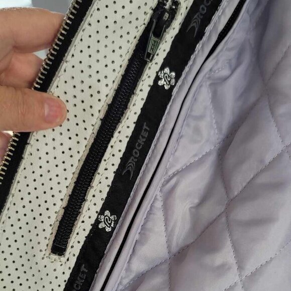 Joe Rocket white leather Elbow motorcycle jacket. EUC. Only worn a few times. - Picture 10 of 15